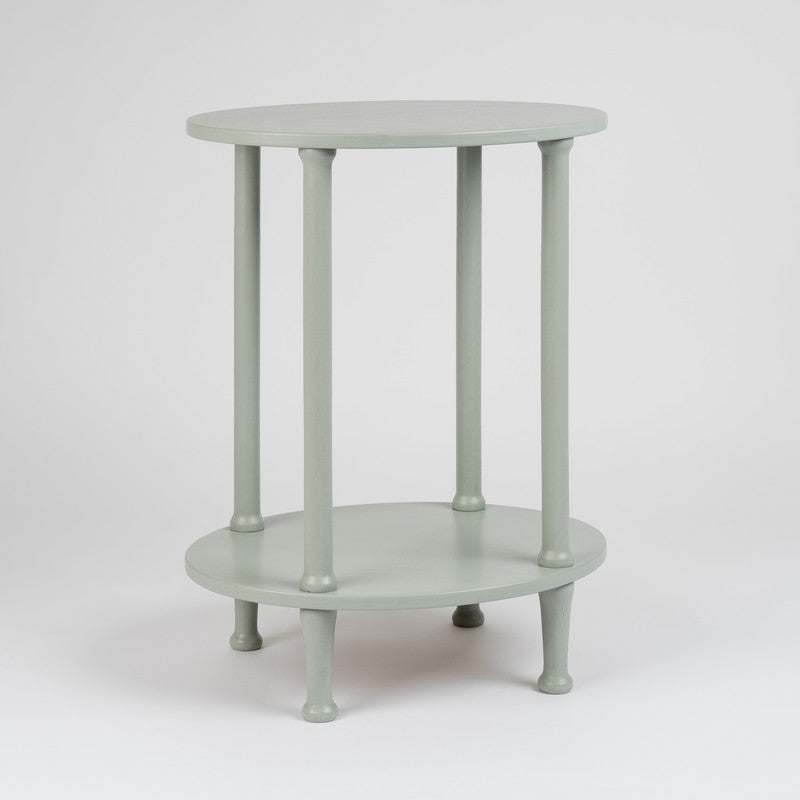 Aqua Grey Oval Side Table